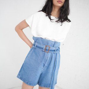 Caron Callahan Dover denim shorts, size XXS, colour Faded Indigo